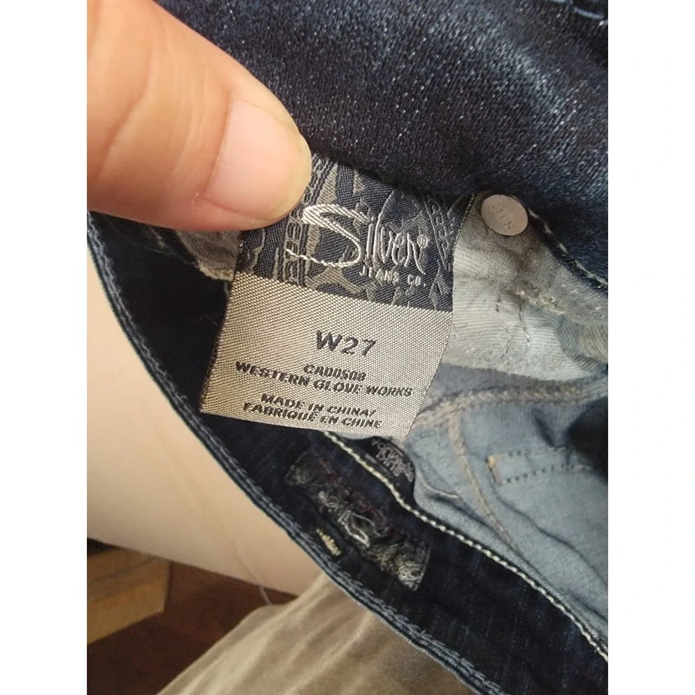 Silver Jeans Co Suki Bermuda Shorts Womens 27 Dark Wash Thick Stitch Denim